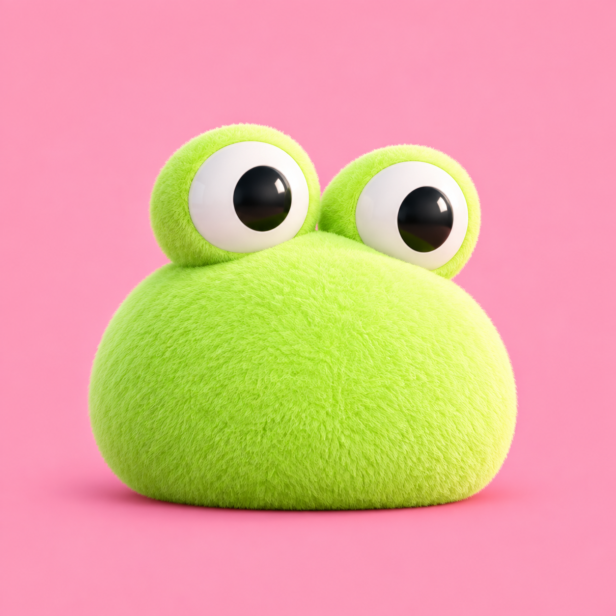 Todd, the lime green plush dot with curious googly eyes